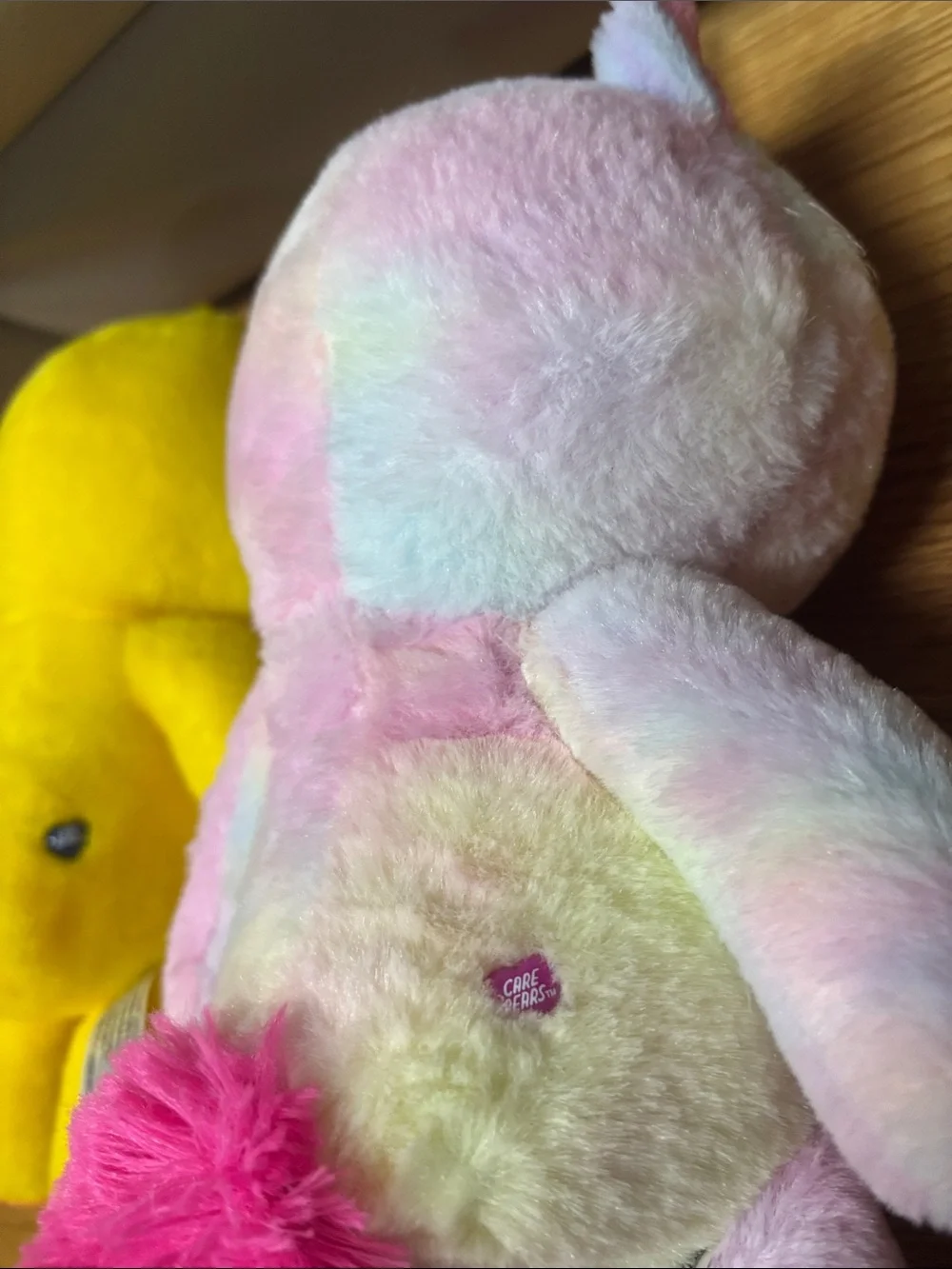 Care Bears Yellow Duck Costume & Pink Unicorn Rainbow Plush Duo